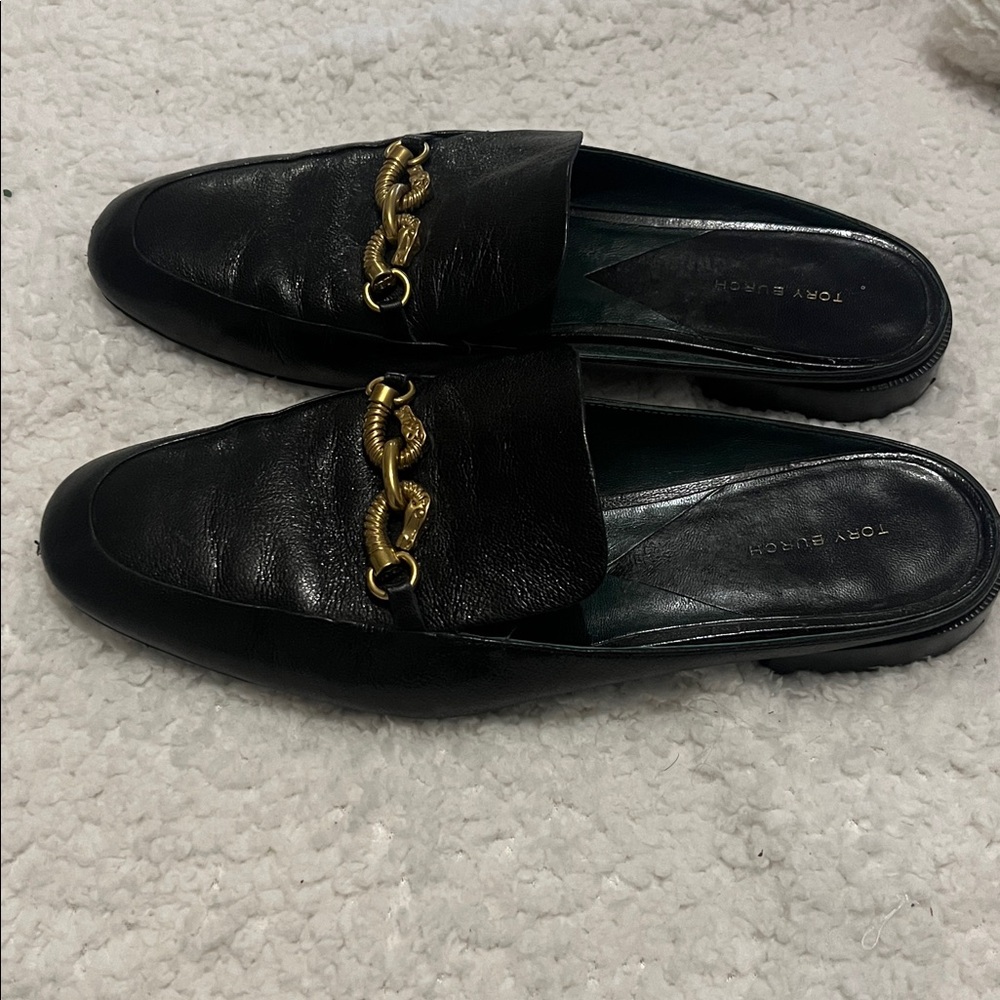 Tory Burch Jessa Horse Bit Backless Loafer Mules size 10